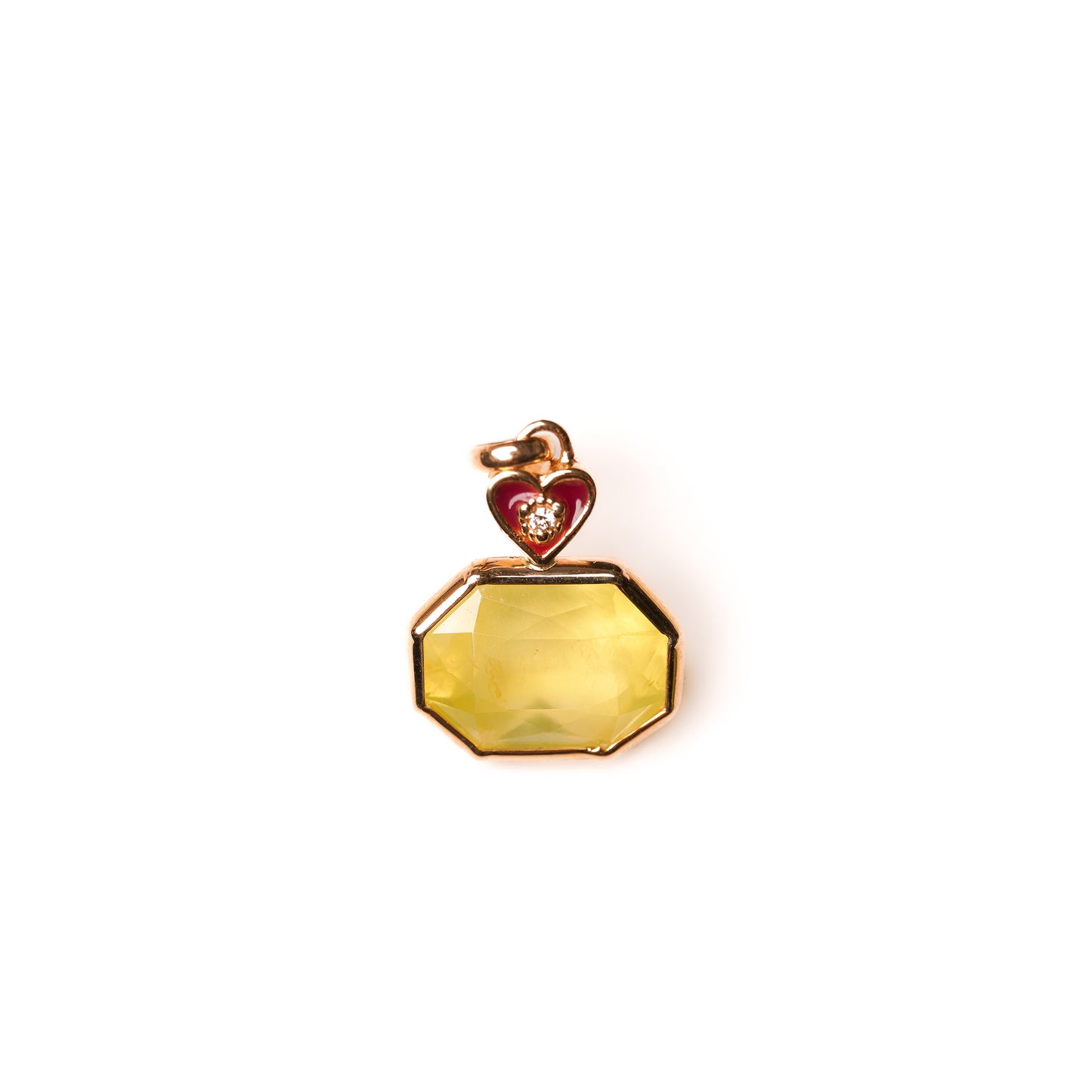 Crown collection pendant top Yellow Prehnite