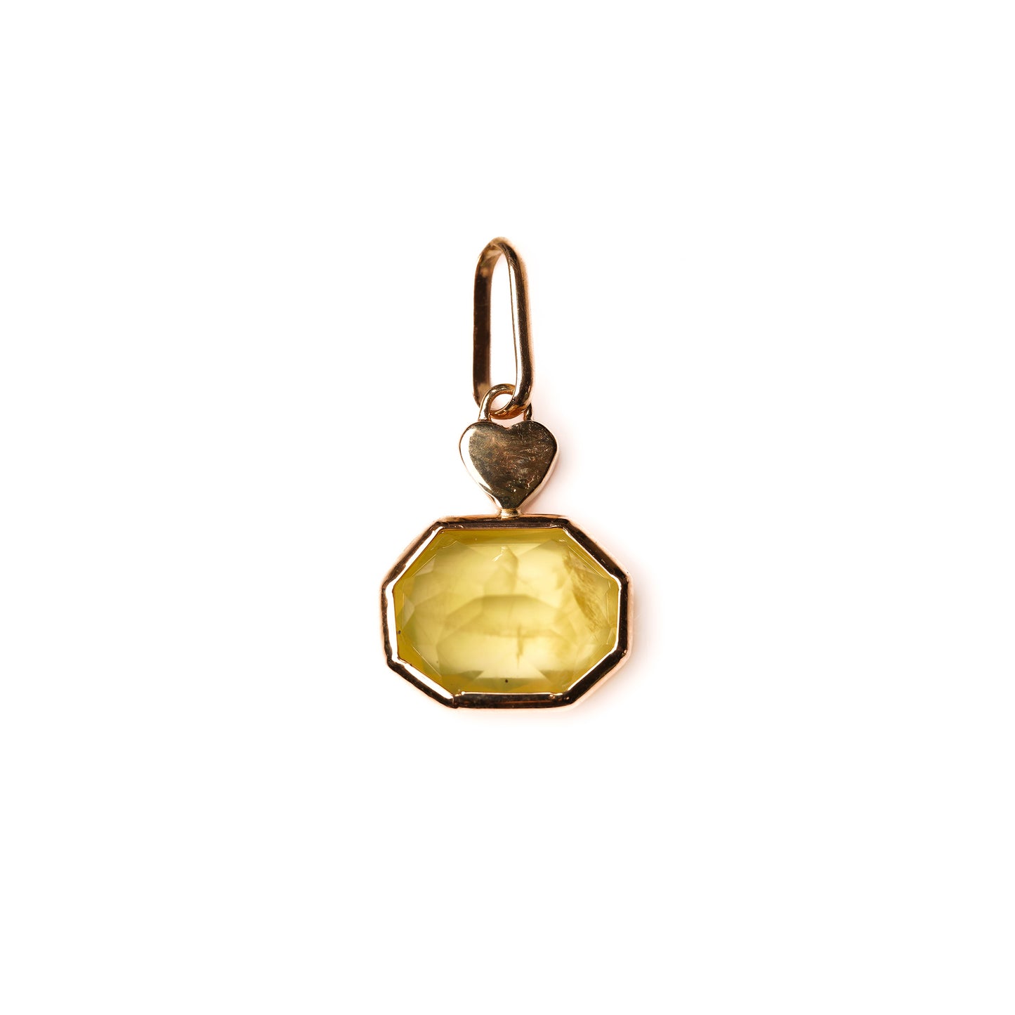 Crown collection pendant top Yellow Prehnite
