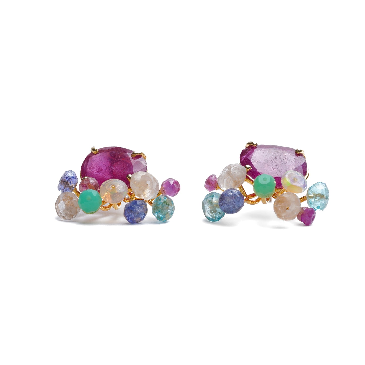 【 Online Limited 】Gemstone Fairy Earrings Collection Pierce < Ruby >