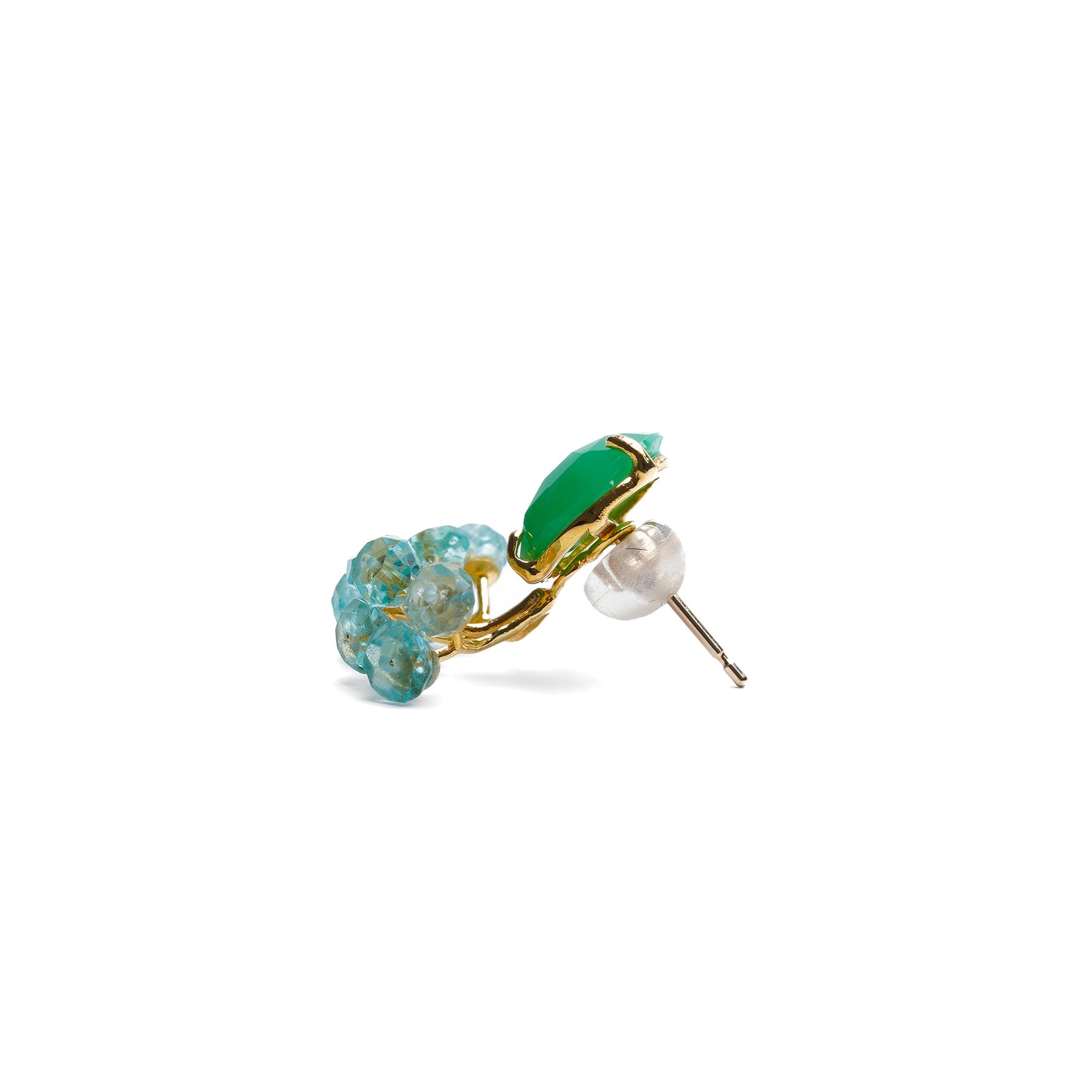 【 Online Limited 】Gemstone Fairy Earrings Collection Pierce < Chrysoprase >