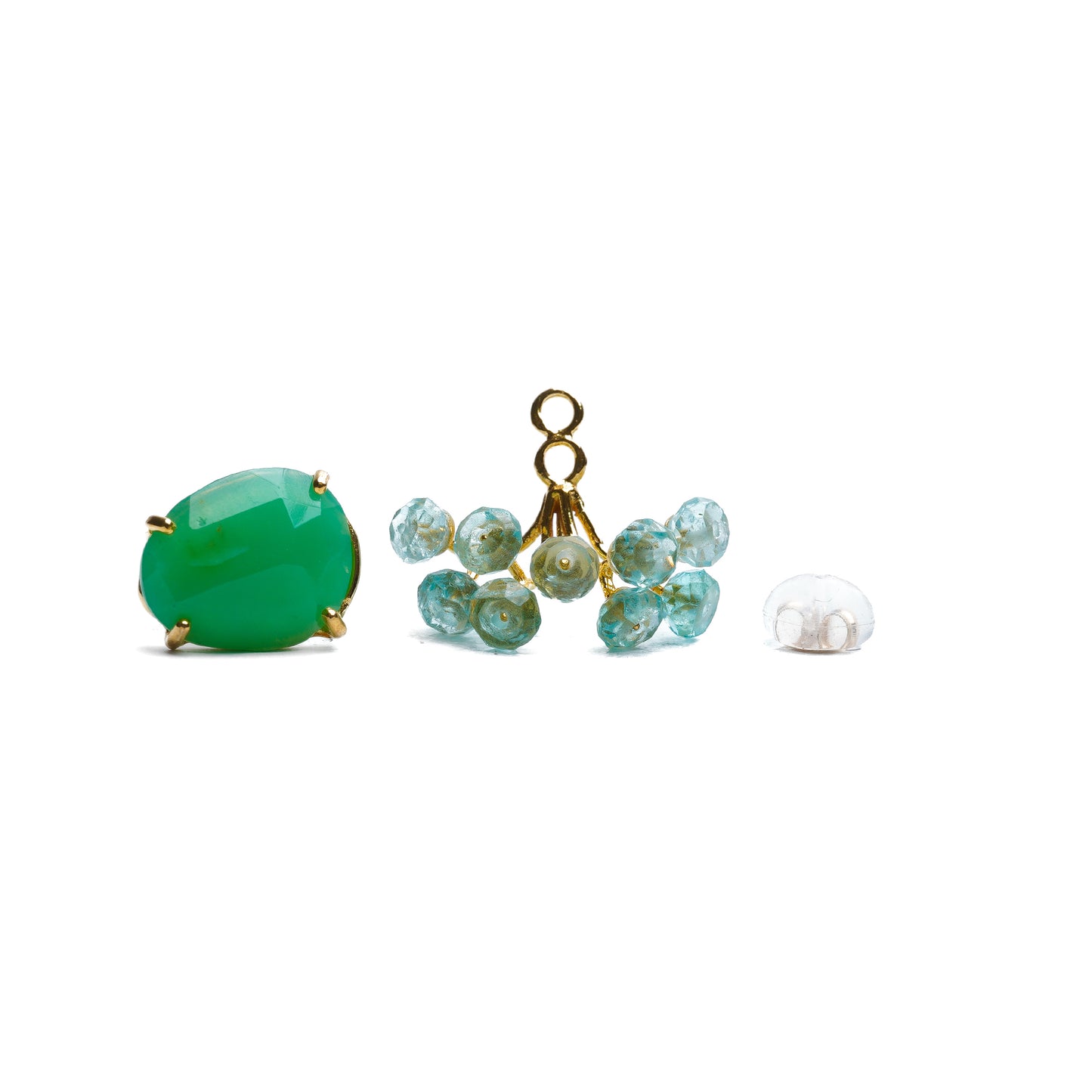 【 Online Limited 】Gemstone Fairy Earrings Collection Pierce < Chrysoprase >