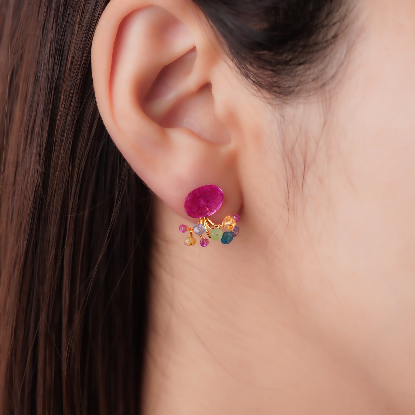 Gemstone Fairy Earrings Collection Pierce < Ruby >