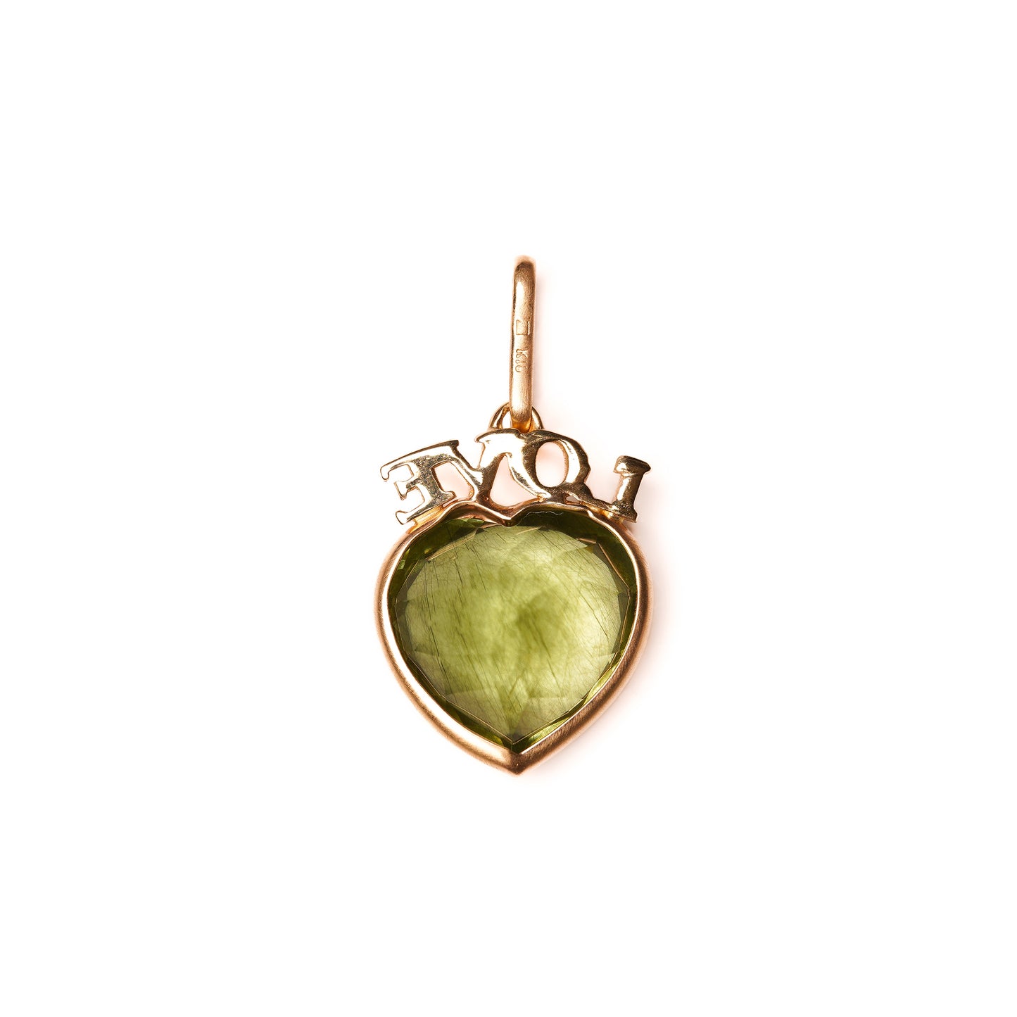 Crown collection pendant top Ludwigite in Peridot