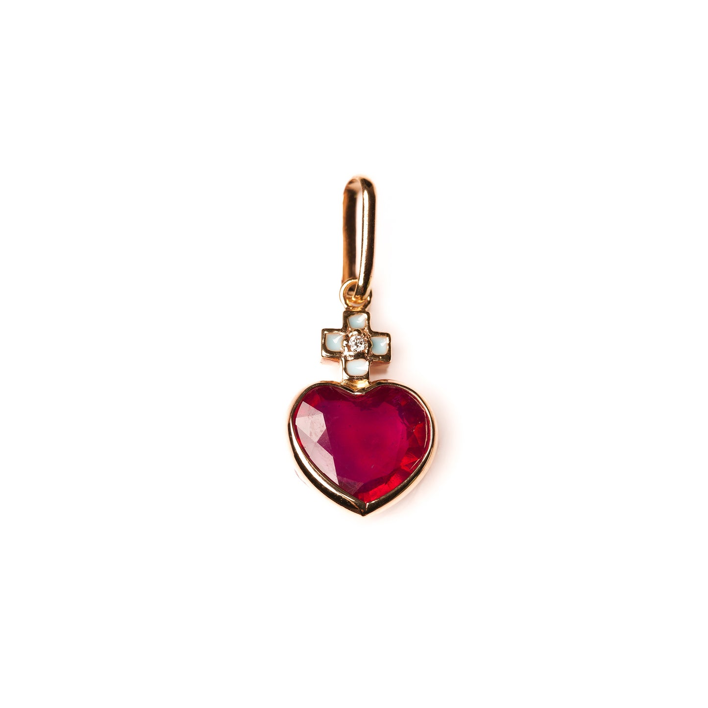 Crown collection pendant top Ruby