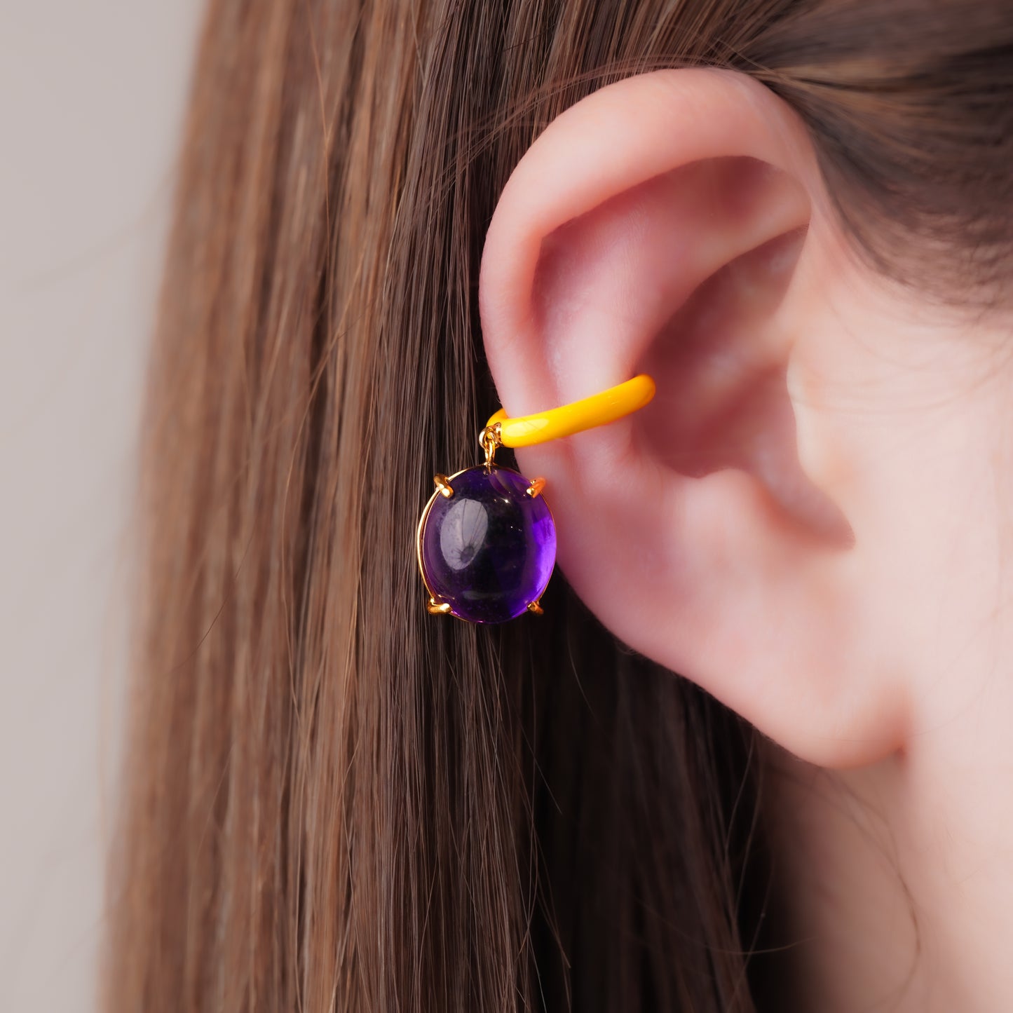 Candy Collection Earcuff < Amethyst / Resin >