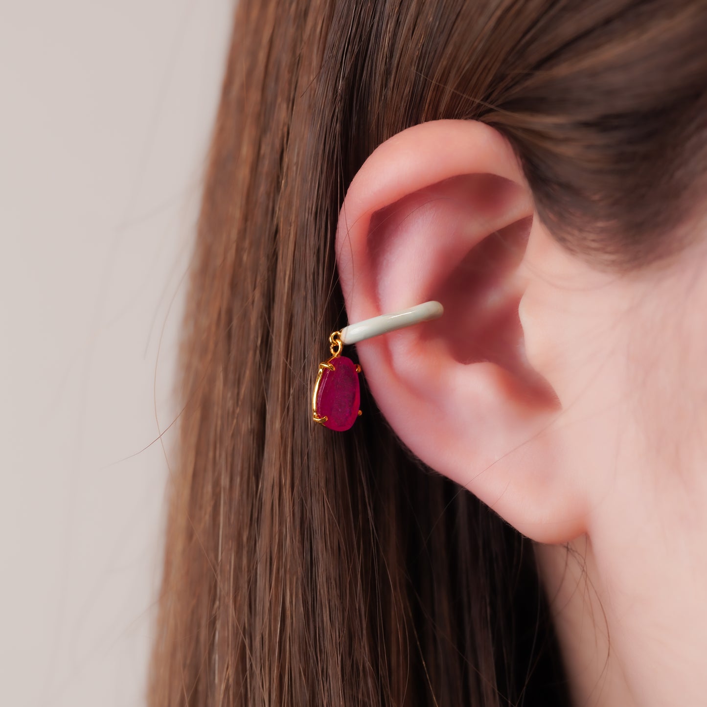 Candy Collection Earcuff < Ruby / Resin >