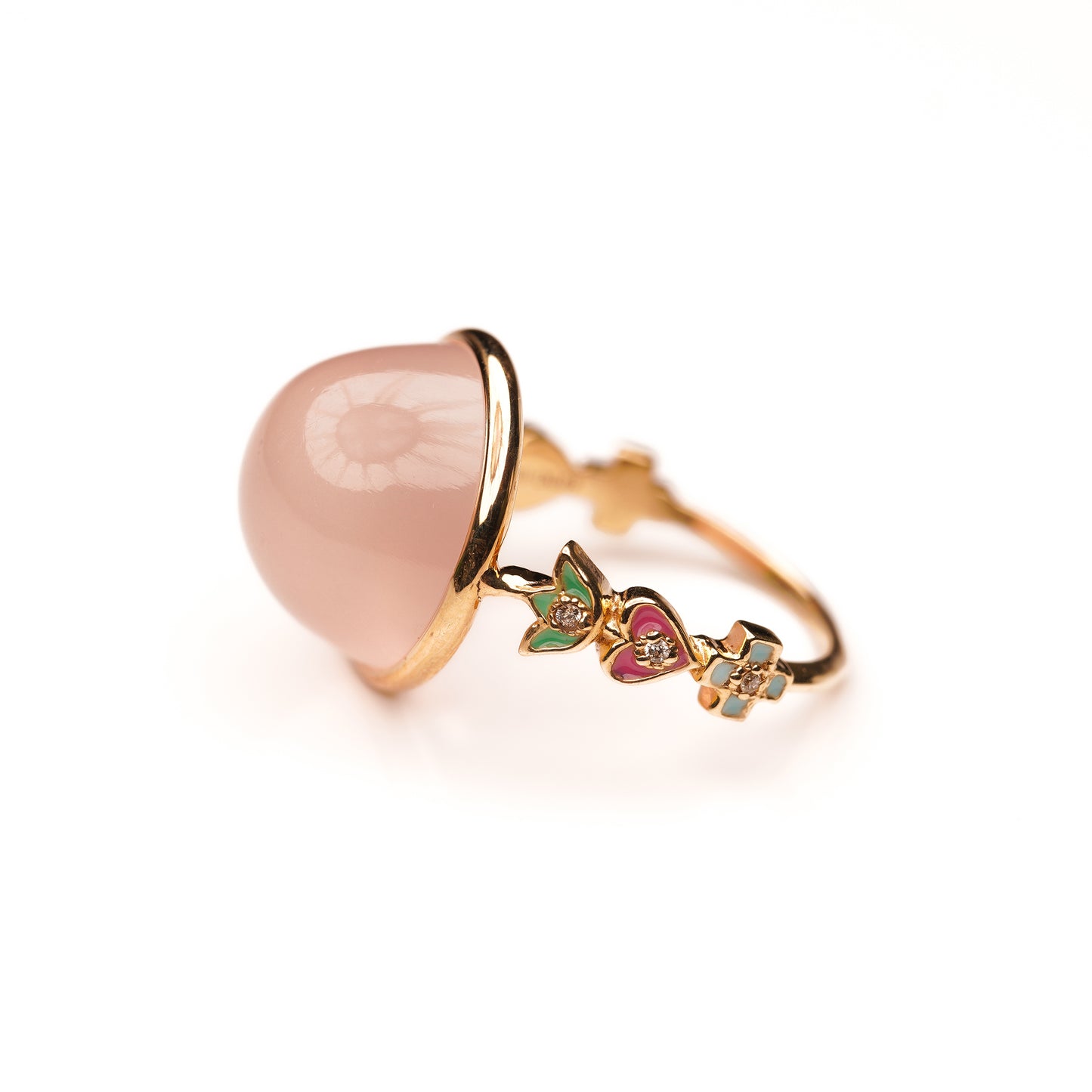 Crown collection design arm ring Rose Quartz