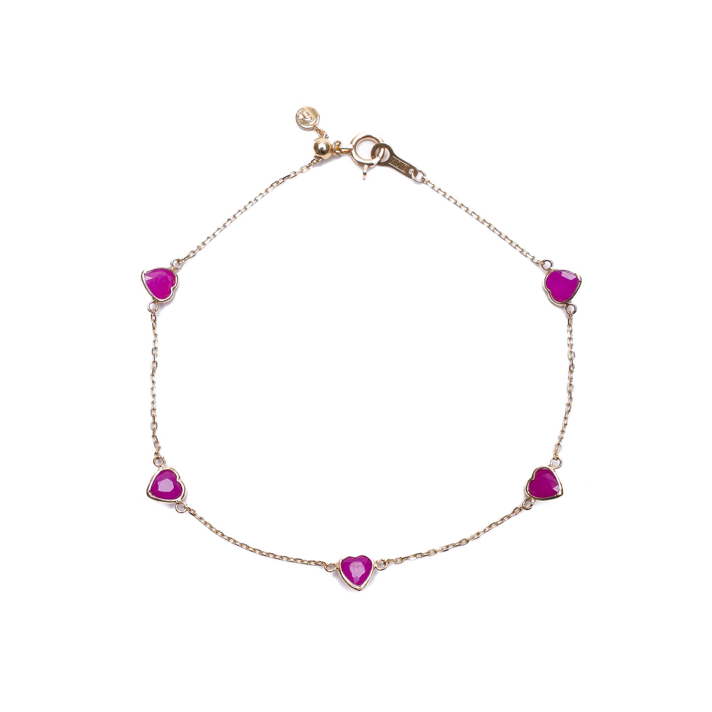 heart Gemstone Loop×Loop Collection Bracelet < Ruby >