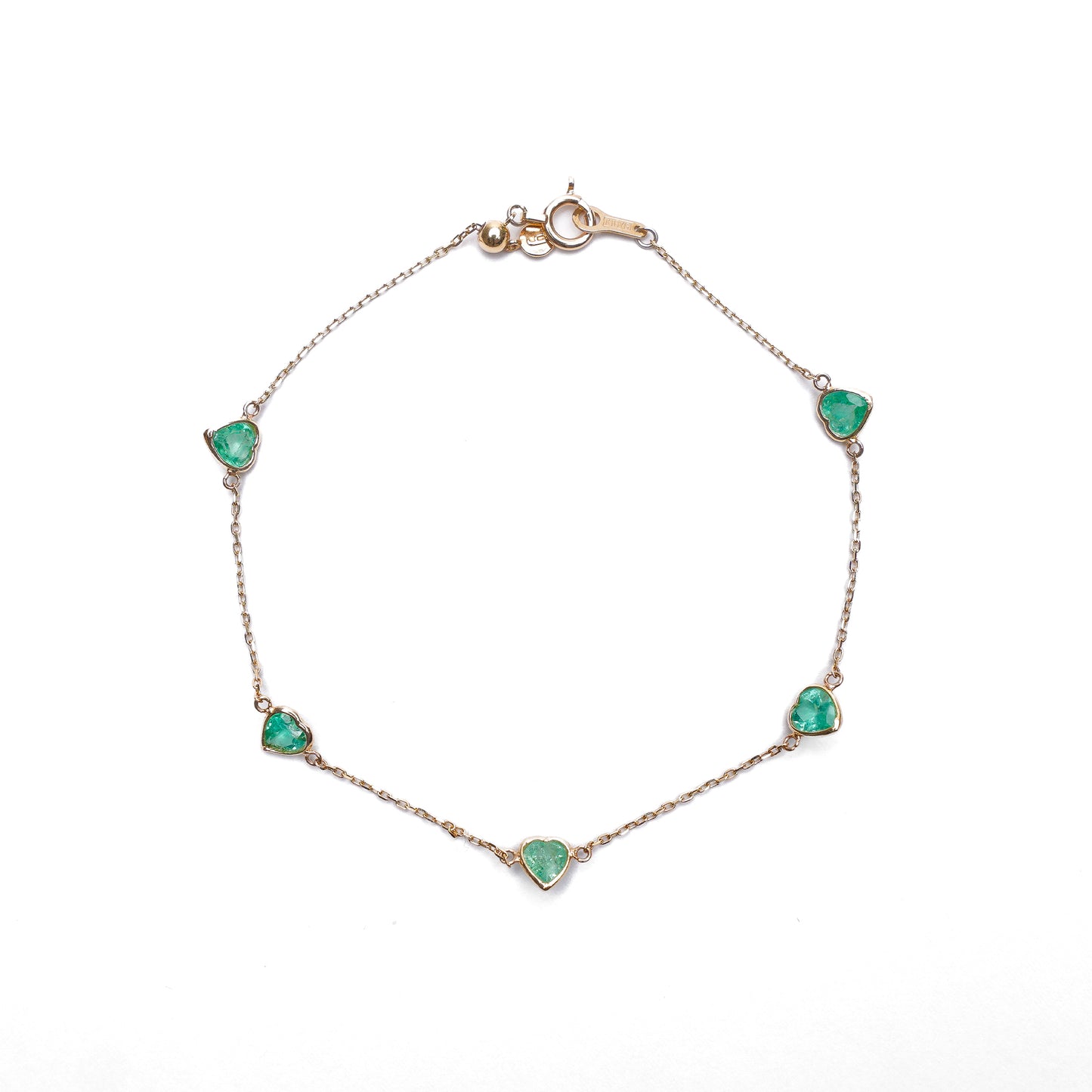 heart Gemstone Loop×Loop Collection Bracelet < Emerald >