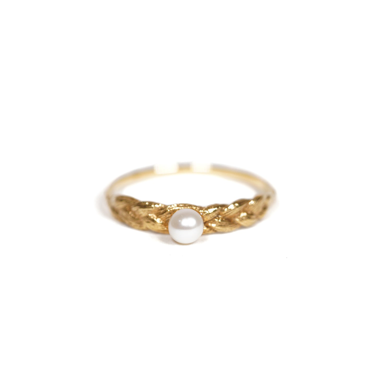 Braid Hair Collection Ring < Fresh water pearl >