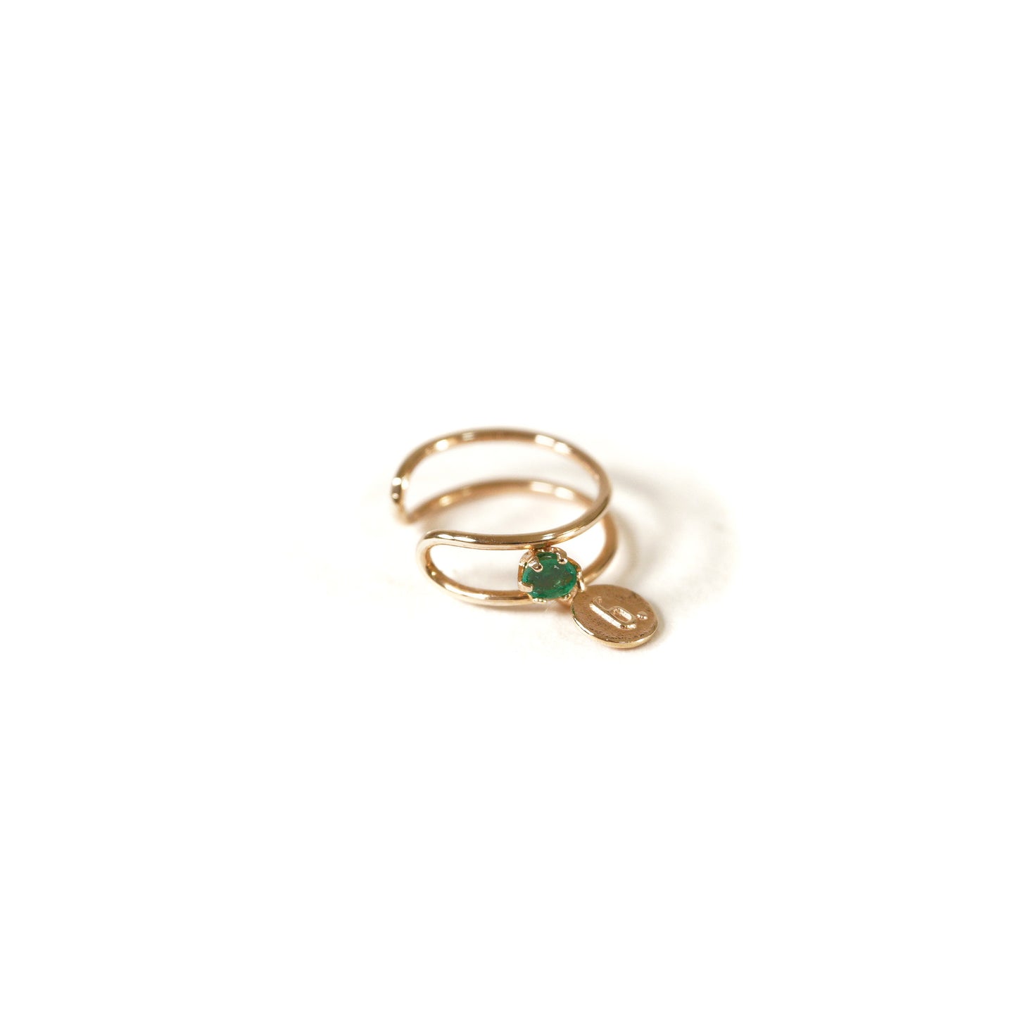 Gold Line Collection Earcuffs < Emerald >