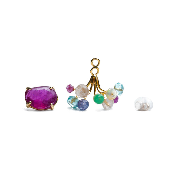 【 Online Limited 】Gemstone Fairy Earrings Collection Pierce  < Ruby >