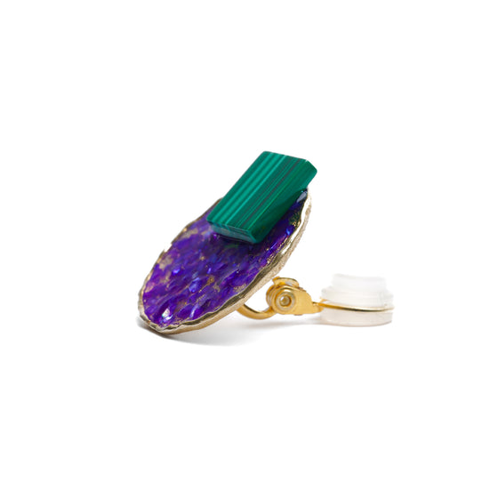 Online limited earring collections < Malachite >