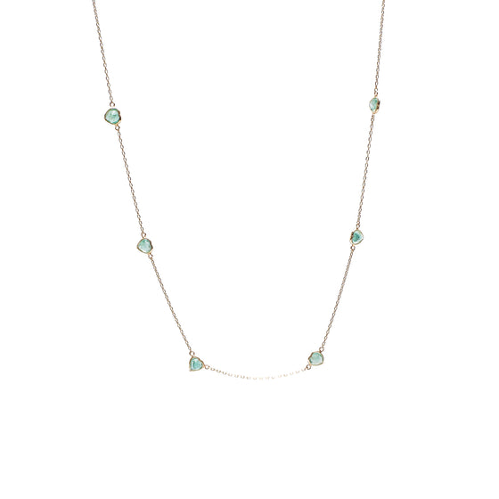 heart Gemstone Loop×Loop Collection Necklace < Emerald >