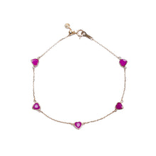  heart Gemstone Loop×Loop Collection Bracelet < Ruby >