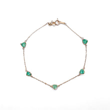  heart Gemstone Loop×Loop Collection Bracelet < Emerald >