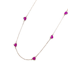  heart Gemstone Loop×Loop Collection Necklace < Ruby >