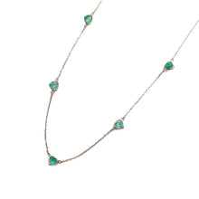  heart Gemstone Loop×Loop Collection Necklace < Emerald >