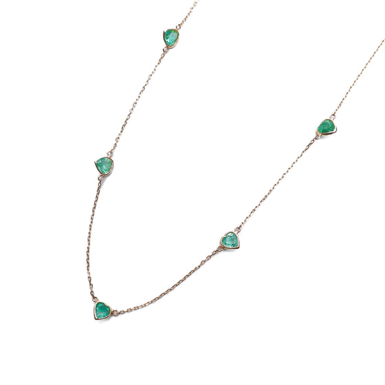 heart Gemstone Loop×Loop Collection Necklace < Emerald >