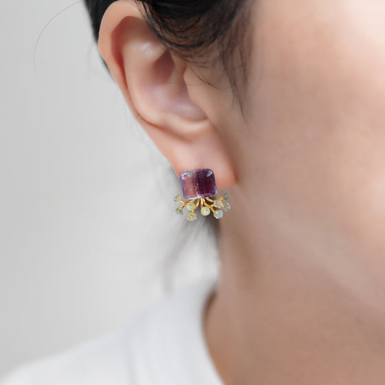 Gemstone Fairy Earrings Collection Pierce  < Fluorite >
