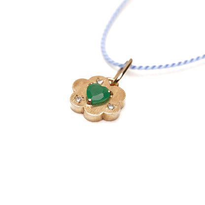 Cotton Flower Collection Charm Emerald