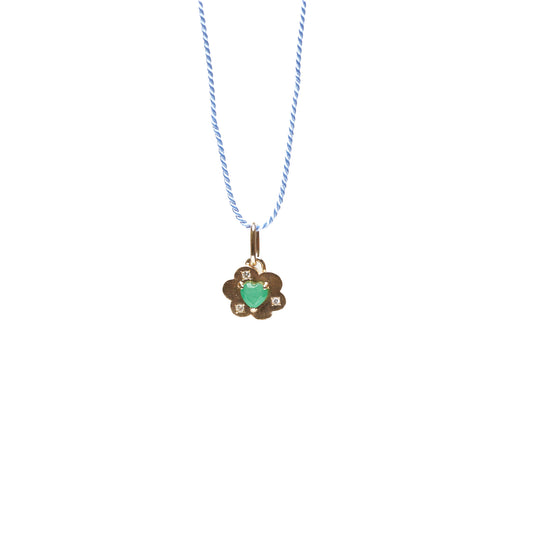 Cotton Flower Collection Charm Emerald