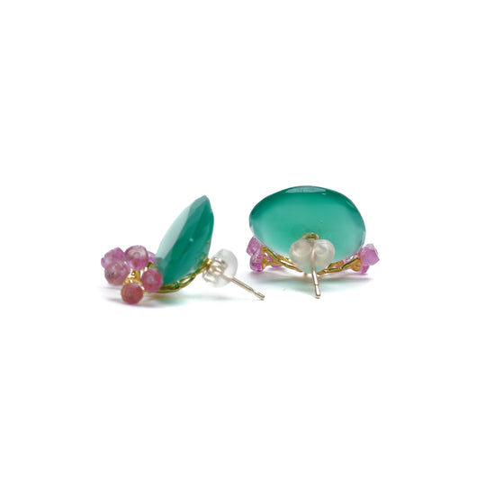 Gemstone Fairy Earrings Collection Pierce < Green Agate >