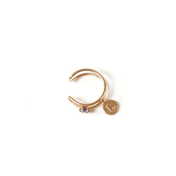 Gold Line Collection  Earcuffs < Sapphire >