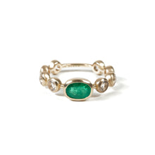  「Q」Ring Collection Ring < Emerald / White topaz >