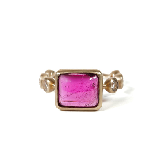 「Q」Ring Collection Ring < Rubellite / White topaz >