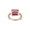 「Q」Ring Collection Ring < Rubellite / White topaz >