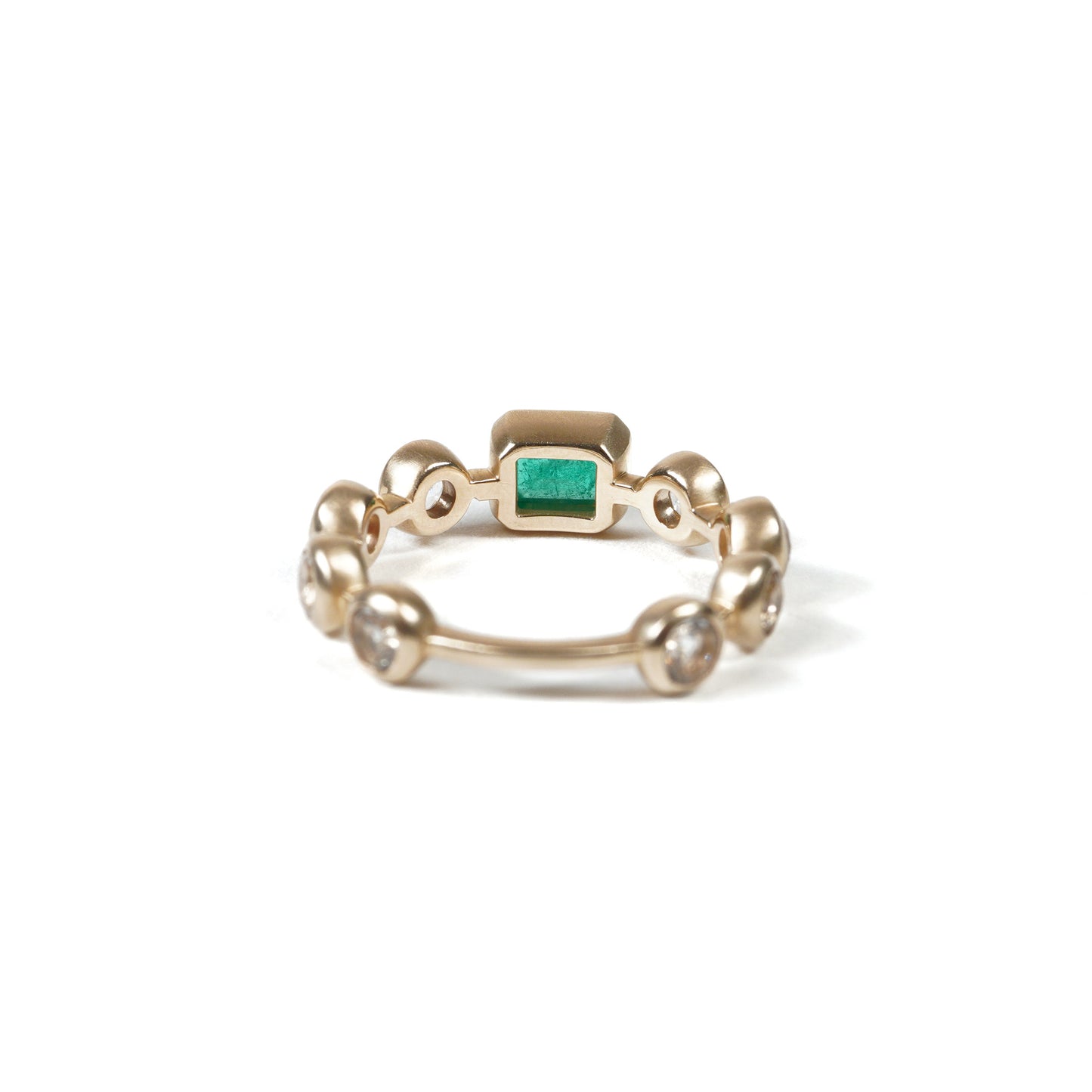 「Q」Ring Collection Ring < Emerald / White topaz >