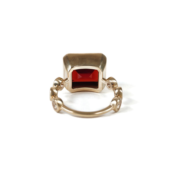 「Q」Ring Collection Ring < Garnet / White topaz >
