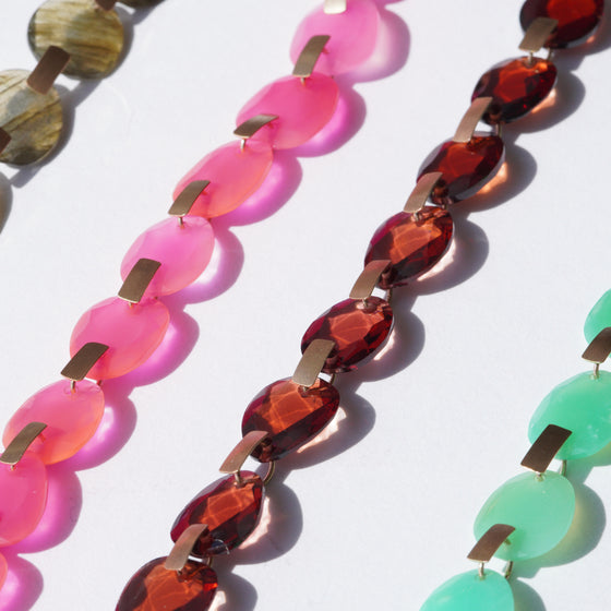 Loop×gems Collection Necklace < Pink Chalcedony >