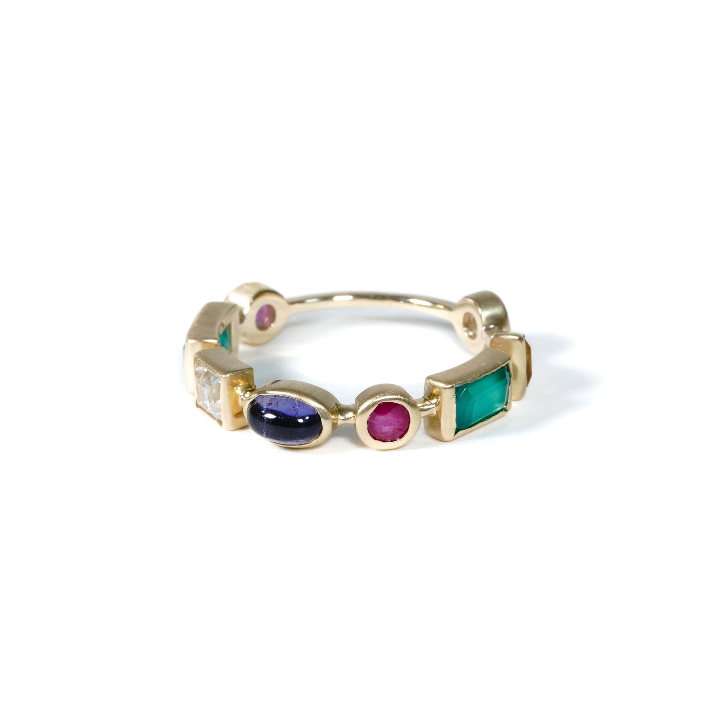 Queen Collection Ring < Iolite / Green Onyx / Ruby >