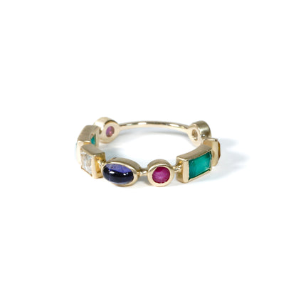 Queen Collection Ring < Iolite / Green Onyx / Ruby >