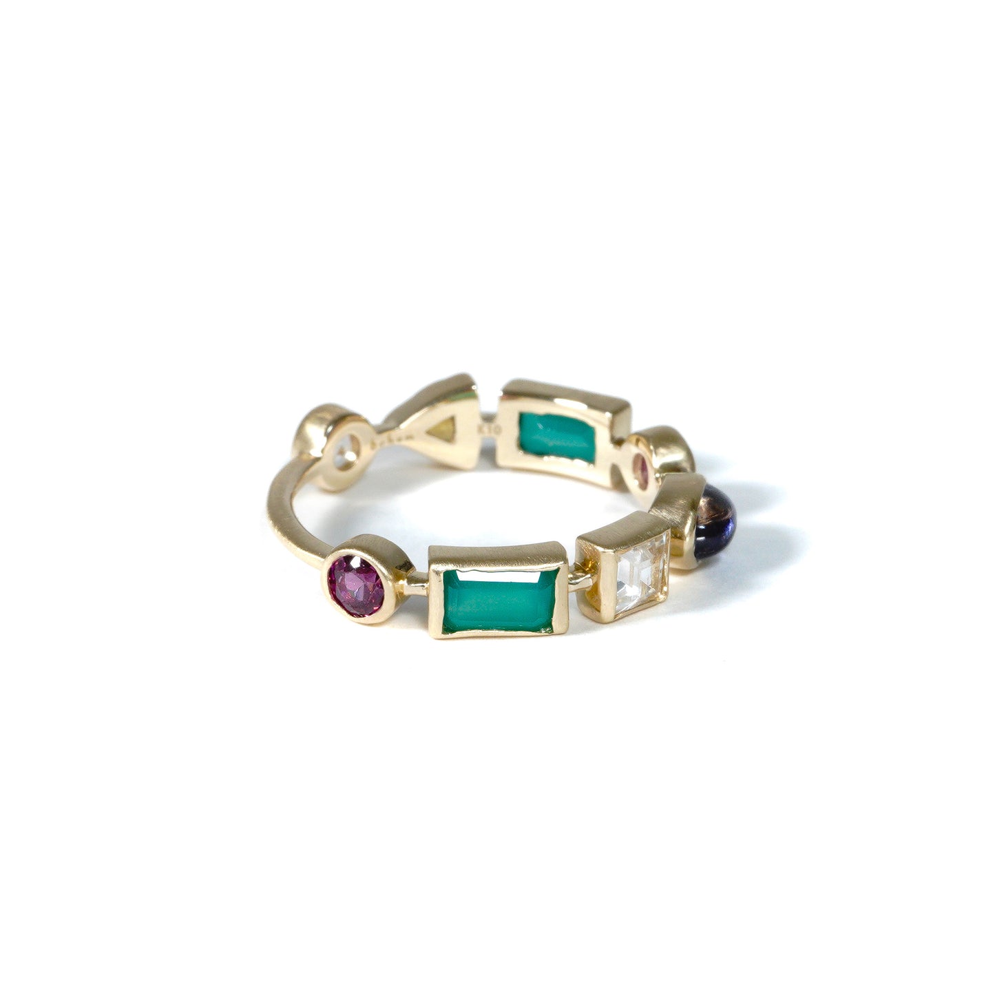 Queen Collection Ring < Iolite / Green Onyx / Ruby >
