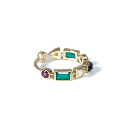 Queen Collection Ring < Iolite / Green Onyx / Ruby >