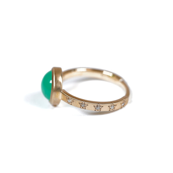 Classic stars Collection Ring < Diamond / Chrysophrase >