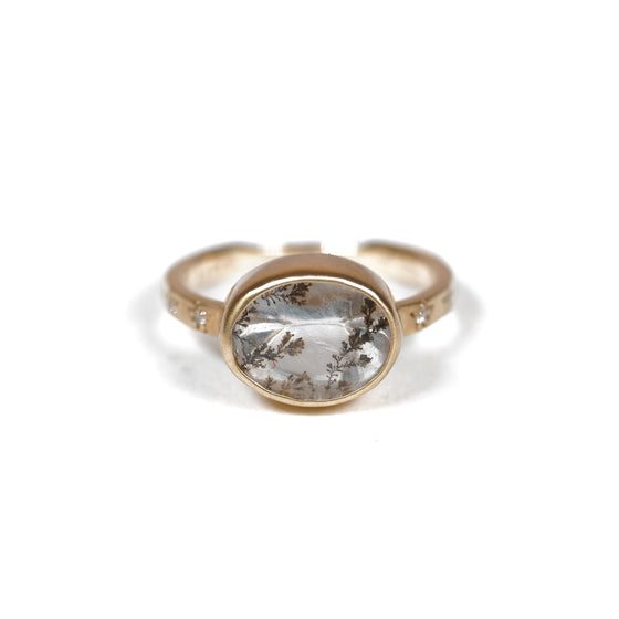 Classic stars Collection Ring < Diamond / Dendritic Quartz >