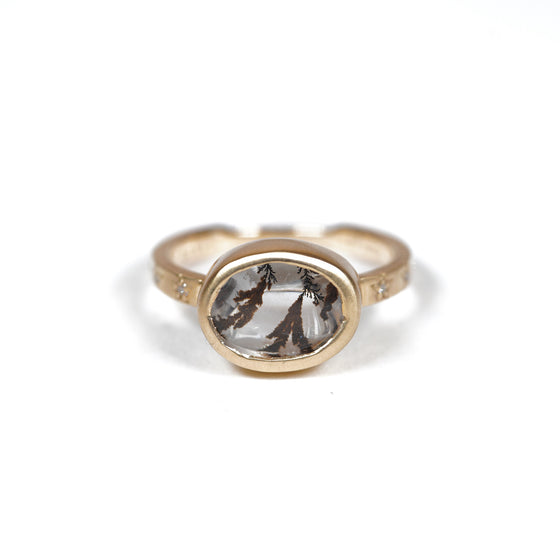 Classic stars Collection Ring < Diamond / Dendritic Quartz >