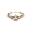 「Q」Ring Collection Ring < Aquamarine / White topaz >