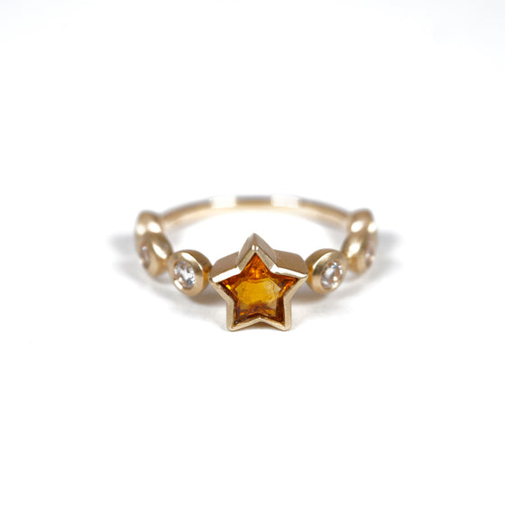 「Q」Ring Collection Ring < Citrine / White topaz >