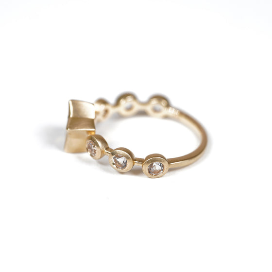 「Q」Ring Collection Ring < Citrine / White topaz >